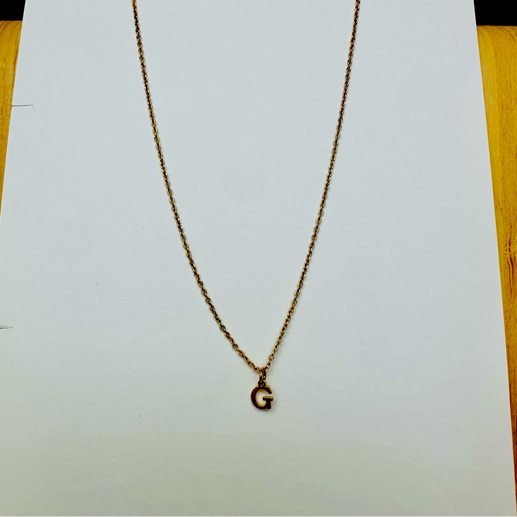 Authentic 18k Gold Dainty Initial G Necklace By Brenda Grands